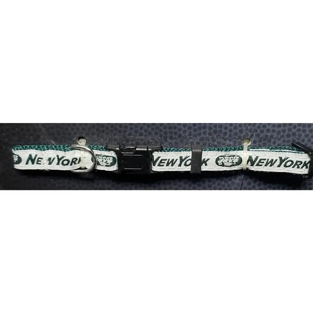 NFL Green & White New York Jets Small Dog Pet Collar | Football Sports Doggy